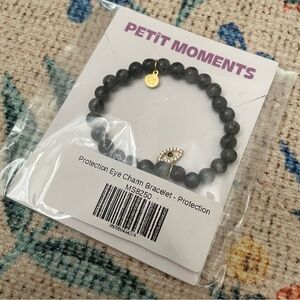 NWT Revolve Petit Moments Black Protection Eye Charm Bracelet